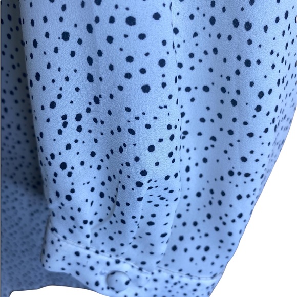 Loft Blouse White with Black spotted Print Size Small - Picture 7 of 7